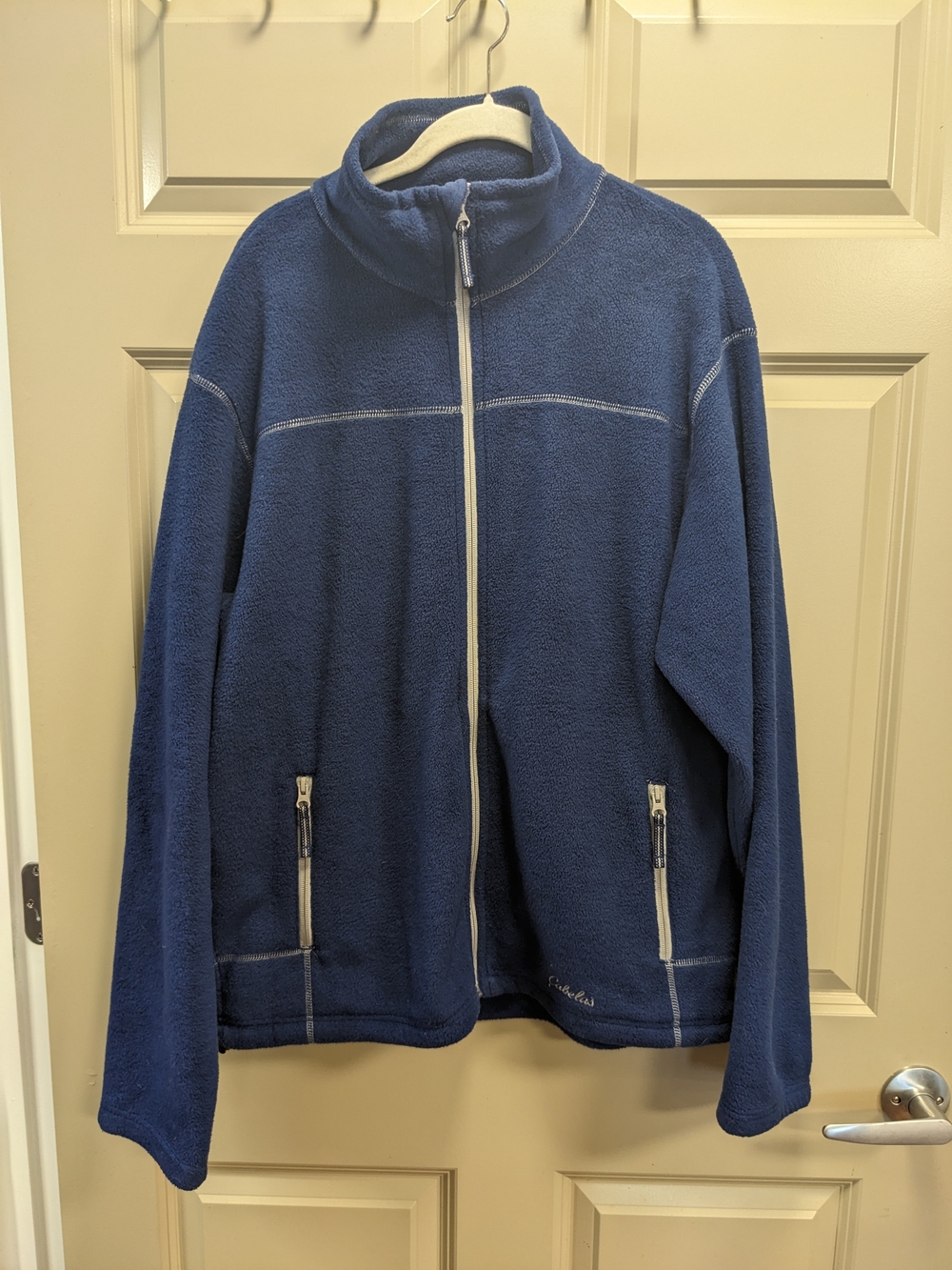 Cabela's Men's Navy Full-Zip Fleece Jacket with Contrast Zippers Size TL